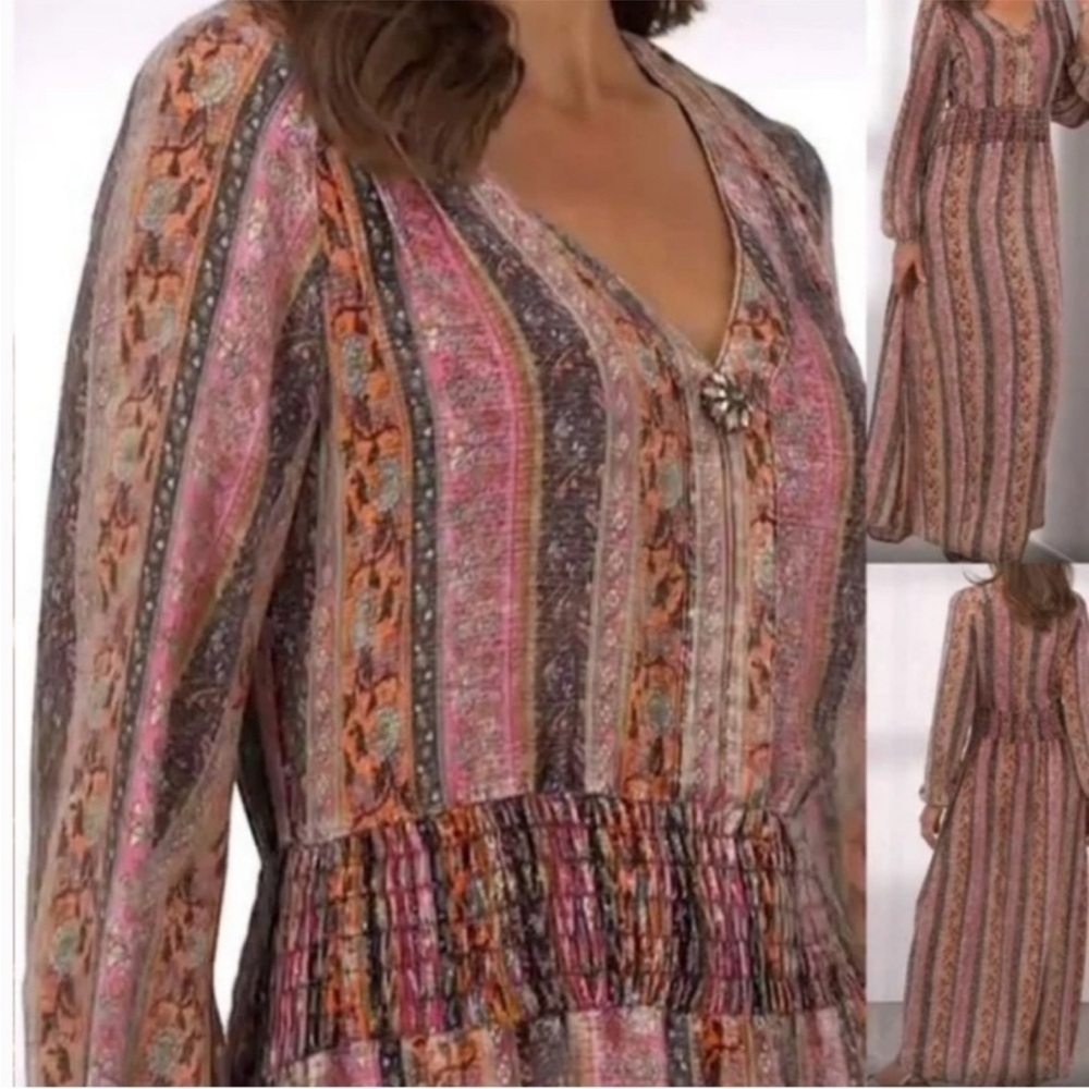 Soft Surroundings Esperanza Floral Print Maxi Dress Size Small - Picture 6 of 13